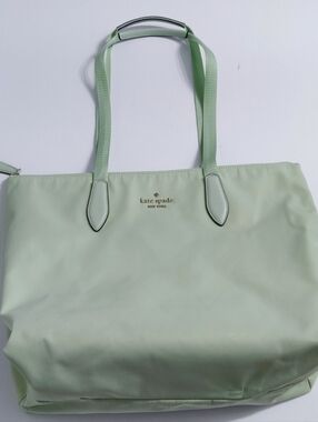 Kate Spade Mint Green Nylon Tote with Dual Straps. 14×11×6.